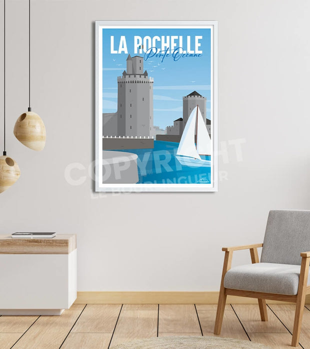 Affiche la Rochelle le vieux port