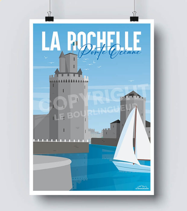 Affiche la Rochelle le vieux port