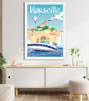 Affiche le vieux port de Marseille