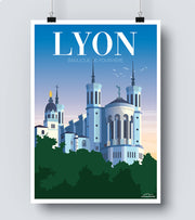 Affiche Lyon Notre Dame de Fourvière