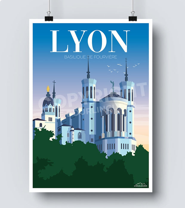 Affiche Lyon Notre Dame de Fourvière