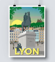 Affiche Lyon place Bellecour