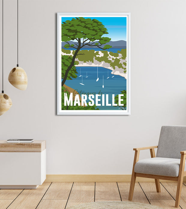 Affiche Marseille les calanques