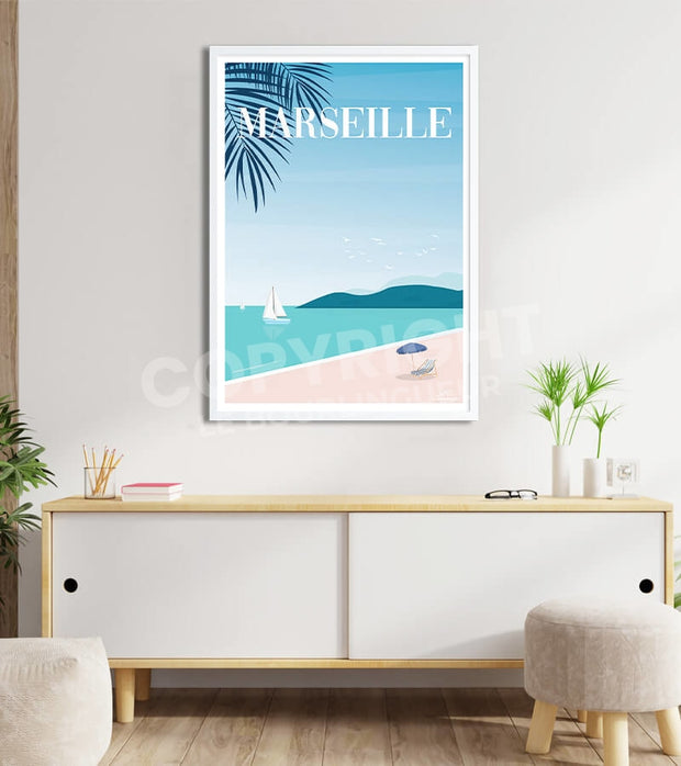 affiche Marseille la plage