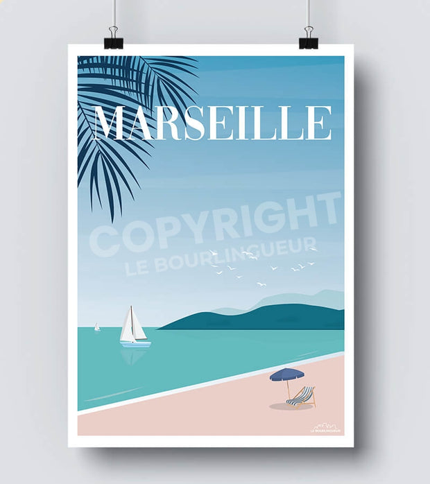 affiche Marseille la plage