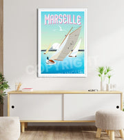 Affiche Marseille bateau