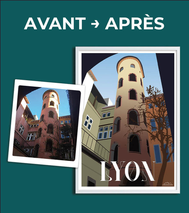 Affiche personnalisée La Tour Rose