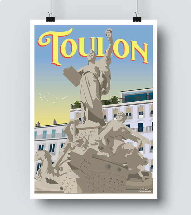 Affiche Toulon fontaine de la Fédération