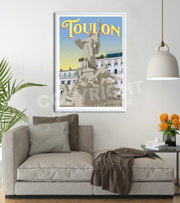 Affiche Toulon fontaine de la Fédération