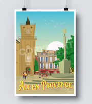 Affiche vintage Aix-en-Provence