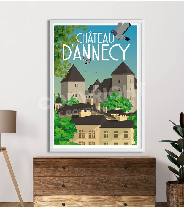 Affiche vintage Annecy le château 