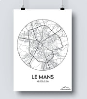 Affiche Carte  Le Mans