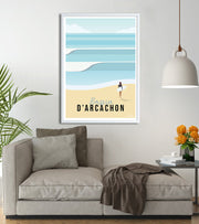 Surf a arcachon bassin affiche