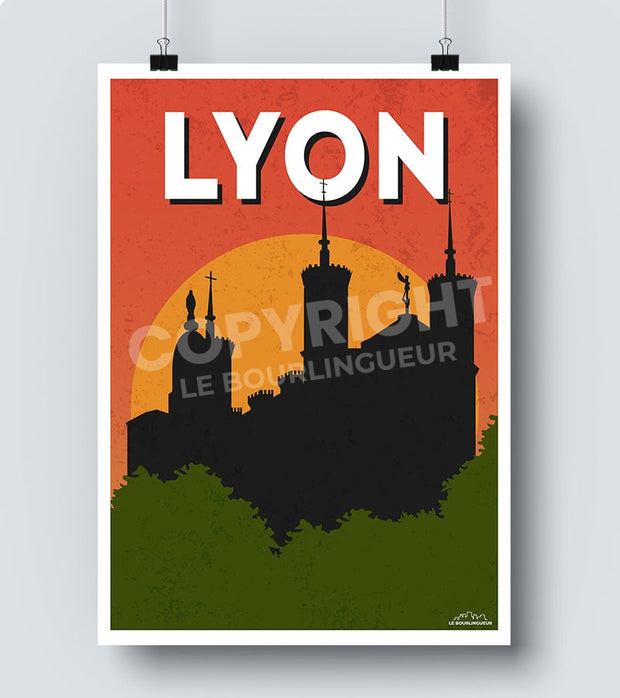 Lyon Affiche notre Dame de Fourvière