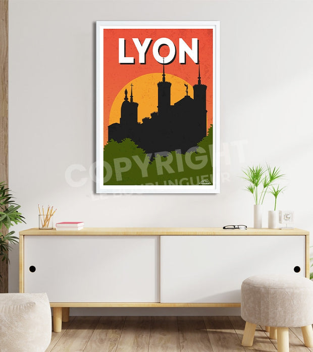 Lyon Affiche notre Dame de Fourvière
