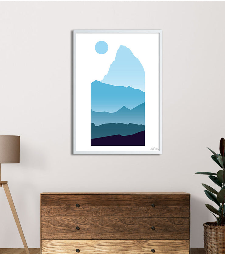 poster minimaliste montagne italie suisse 