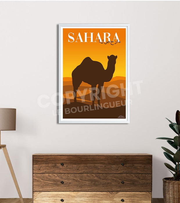 poster chameaux sahara desert